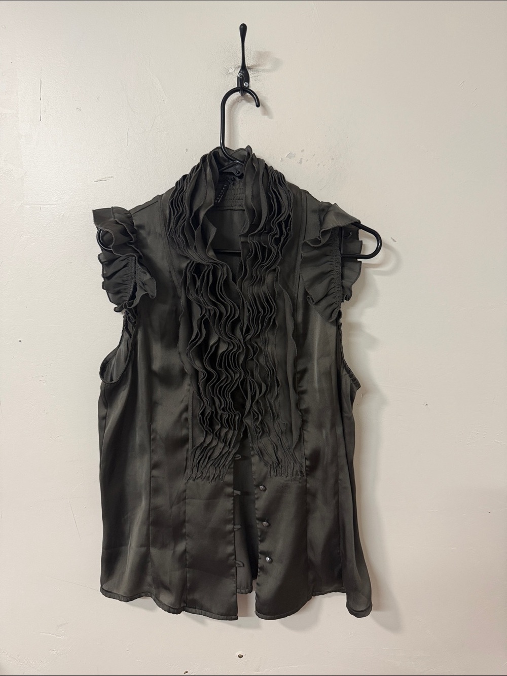 Lapis Ruffled Sleeveless Blouse Y2K